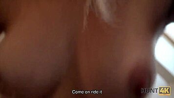 Redhead slut takes cash for intense boyfriend cuckold fuck