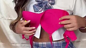 😈 wild black gal japanese shemale student plays with toys solo