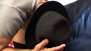 the beautiful milf licks young cock head for fun