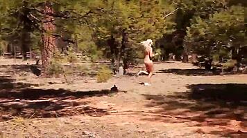 damn this workout feels so naughty naked in the forest blondie
