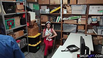 Think you can shoplift? Naughty teen punished with deep office pounding