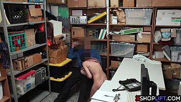 Think you can shoplift? Naughty teen punished with deep office pounding