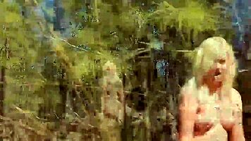 damn this workout feels so naughty naked in the forest blondie