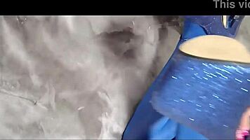 sexy milf teases pantyhose legs heels in steamy preview