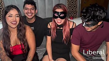 friends swap wives for deepthroat blowjobs and foursome fun