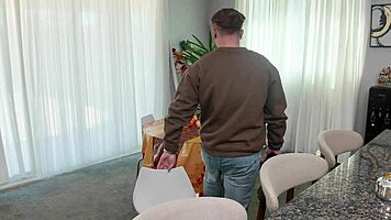 busty blonde sneaks extra deep cock backstage action