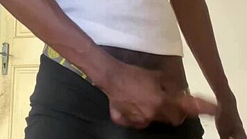 college boy strokes huge cock to cum 💦 outdoor jerk off