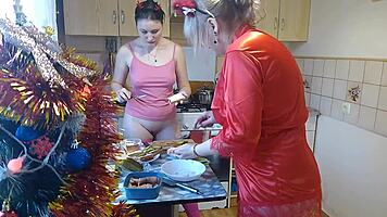 New Year's Thong Lingerie Cooking