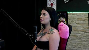 safada strips after confessing cheating with sixteen at party on sheer red