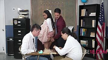 college girl climbs ladder through wild sex club nights