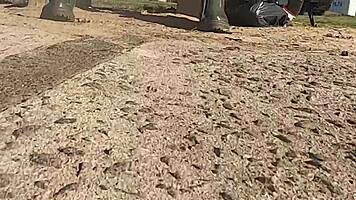 He couldn't resist touching my legs by the beach, i teased him shortless and exposed.