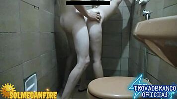 Redhead wife grabbed in bathroom for hard pounding milk creampie weak legs