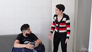 my girlfriend kicked me out so i fucked her hot brunette friend deepthroat pussy lick