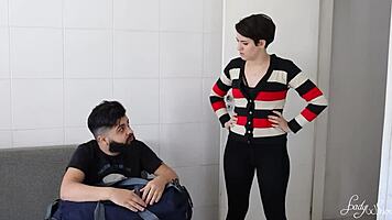 my girlfriend kicked me out so i fucked her hot brunette friend deepthroat pussy lick