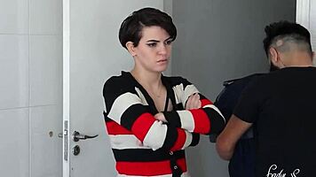 my girlfriend kicked me out so i fucked her hot brunette friend deepthroat pussy lick