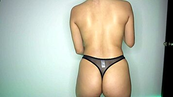 sexy skinny latina brunette shows off perfect body lingerie