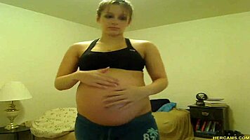 pregnant tori taylor teases in tight blue shorts