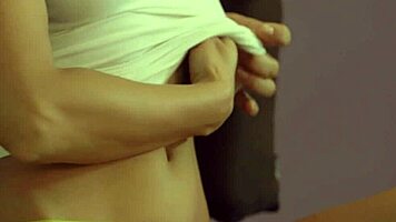 angel slowly rubs and teases her wet pussy solo