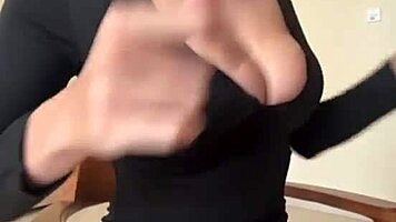 check out these big milky tits busting black dress everywhere
