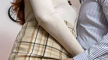 boss teases curvy secretary with office pantyhose foreplay