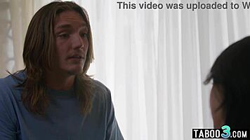 Perv bro silences petite asian's mouth with cock