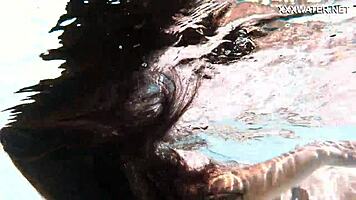 wow skinny hungarian lana babe swims juicy ass underwater!