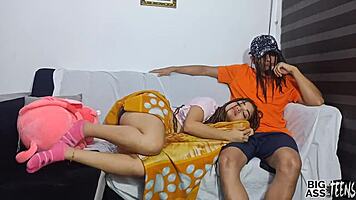 Sofa Sex Thrill Almost Caught by Watching Partner