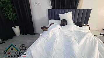 Big Boobs Beauty Rides Huge Cock Missionary While Husband Watches in Bedroom