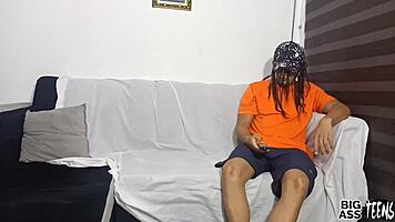 Sofa Sex Thrill Almost Caught by Watching Partner