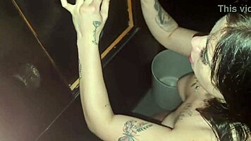 hubby films me sucking stranger's cock at swingers gloryhole voyeur