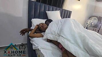 Big Boobs Beauty Rides Huge Cock Missionary While Husband Watches in Bedroom