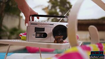 Big Ass Petite Blonde Katie Kush Strips Tan Lines for Playboy Outdoor Exposure