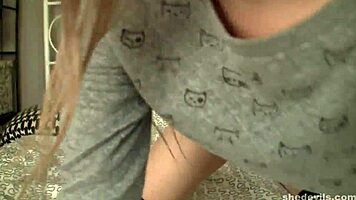 Russian Blonde Kira Teases Puffy Tits in Monster Casting Interview