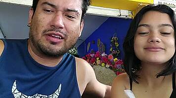 after party petite brunette babe talks then fucks hardcore