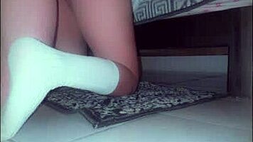 linda sneaks neighbor into college room for hardcore pounding she films every thrust herself