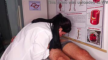 Nurse Gets Instant Hard Cock Erection for Brazilian Housewife's Juicy Pussy Lick and Ride