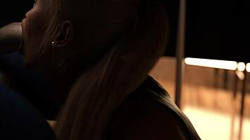 two milfs suck and fuck young stud's cock at restaurant!!