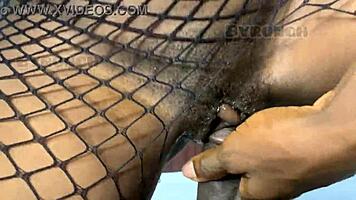 Petite black girlfriend rides massive BBC lover's cock till creamy orgasm