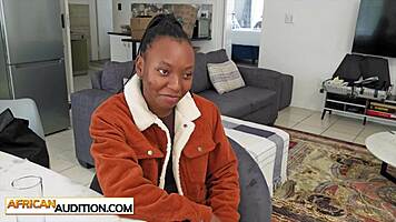 Sexy Ebony Xandi Belle Deepthroats Massive White Cock from Friend