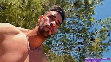 Dude, check this huge cock stud jerking on trail?