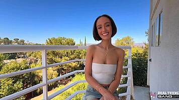 Christina Sage Flashes Tight Pussy Pounded Outdoors