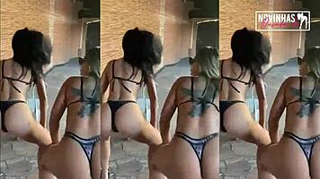 Brazilian sluts in lingerie shake big asses in twerk compilation