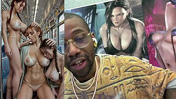 Petite Transgender Girl Cock Sucked Fetish Cumshot Train Ride Shower