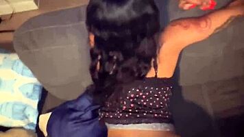 petite ebony baddie takes backshots with monster cock