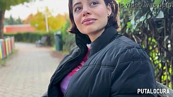 damn torbe catches busty latina lulita and she gulps every drop of cum on her knees?