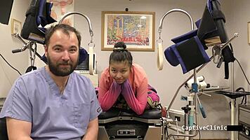 raya nguyen the brunette asian spreads her shaved pussy wide in latex gloves for deepthroat gaping night strangers