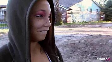 yo freckled ebony, ready for stranger bbc doggystyle pounding first time?