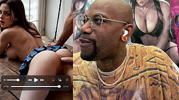 this tight petite tan teen slut teases with her jiggly ass and bald wet pussy before first huge cock fuck