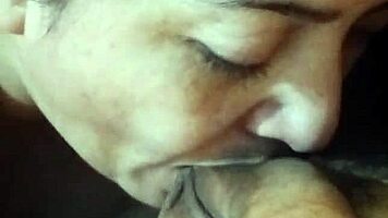 Chubby Curvy Housewife Pays Rent with Deepthroat Sloppy Blowjob