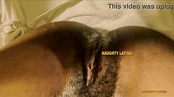 Ebony college babe's wet pussy pounded in threesome by roommates after class